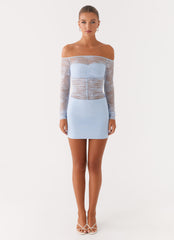 Collide Lace Mini Dress - Blue