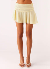 Delight Me Low Rise Mini Skirt - Yellow