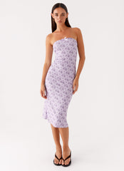 Keila Strapless Midi Dress - Lavender Meadow