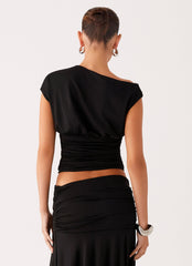 Liana Asymmetrical Top - Black