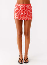 Movie Star Mini Skirt - Mandarin Red