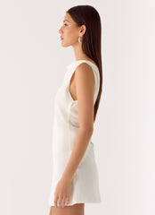 Tuscan Glow Chiffon Mini Dress - Ivory