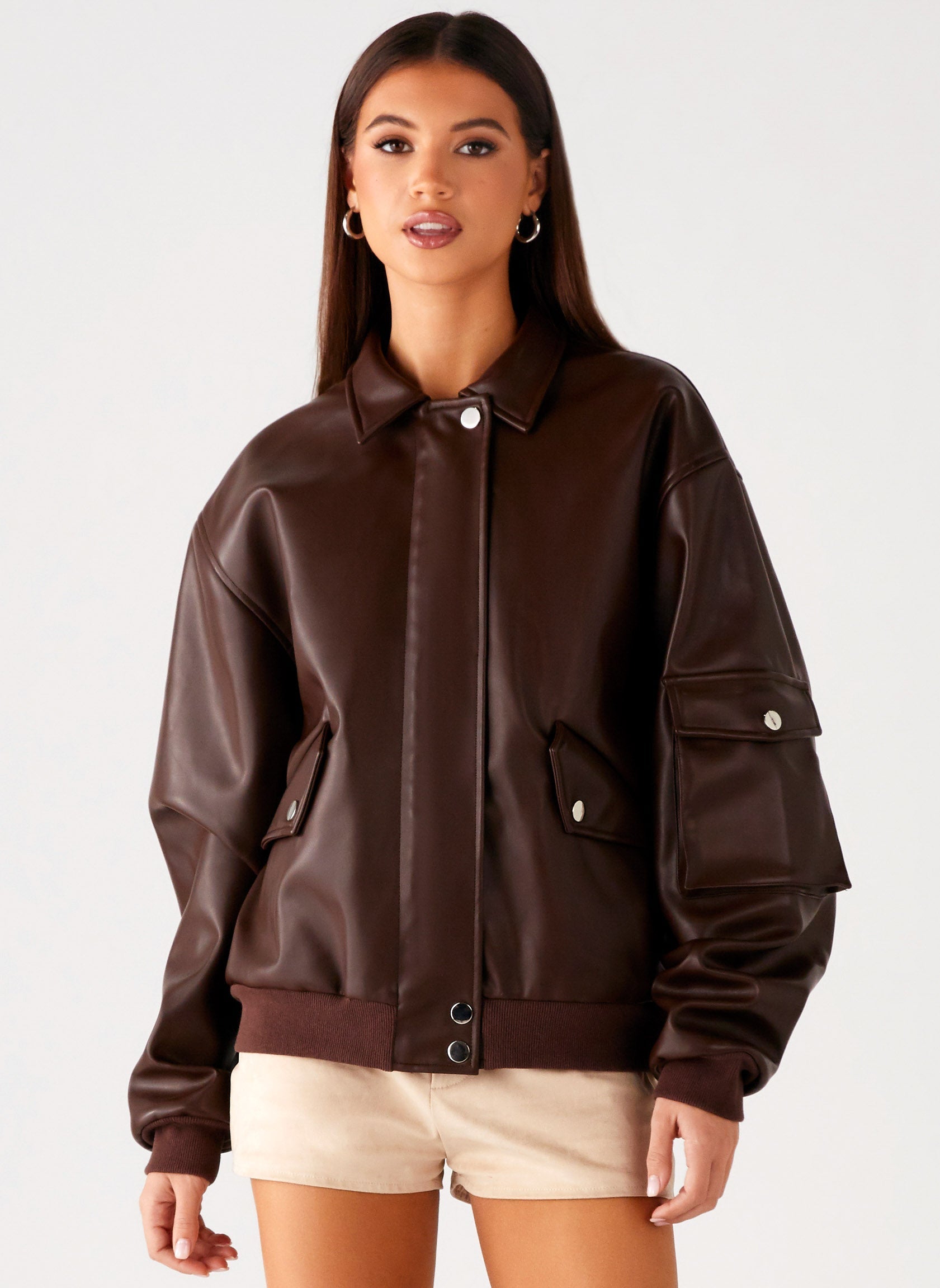 Indara Bomber Jacket - Chocolate