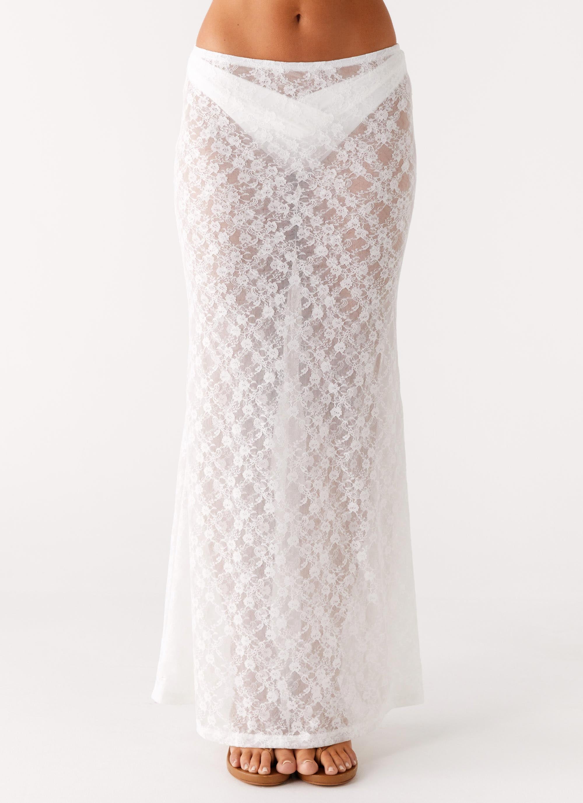 Jaz Lace Maxi Skirt - White