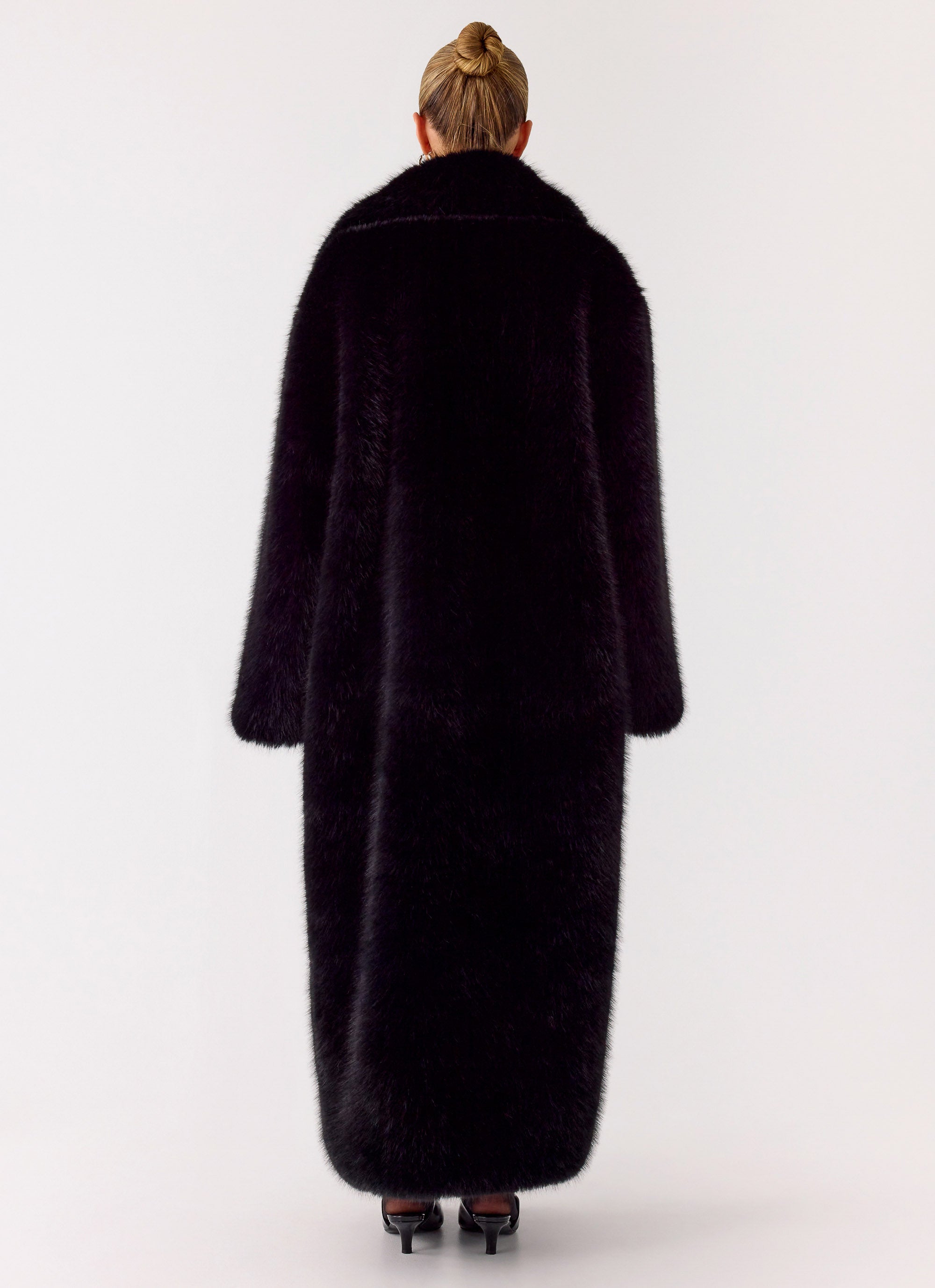 Kamil Faux Fur Maxi Coat - Black