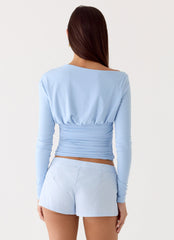 Liana Long Sleeve Top - Blue