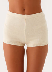 Ownley Sequin Knit Shorts - Ivory