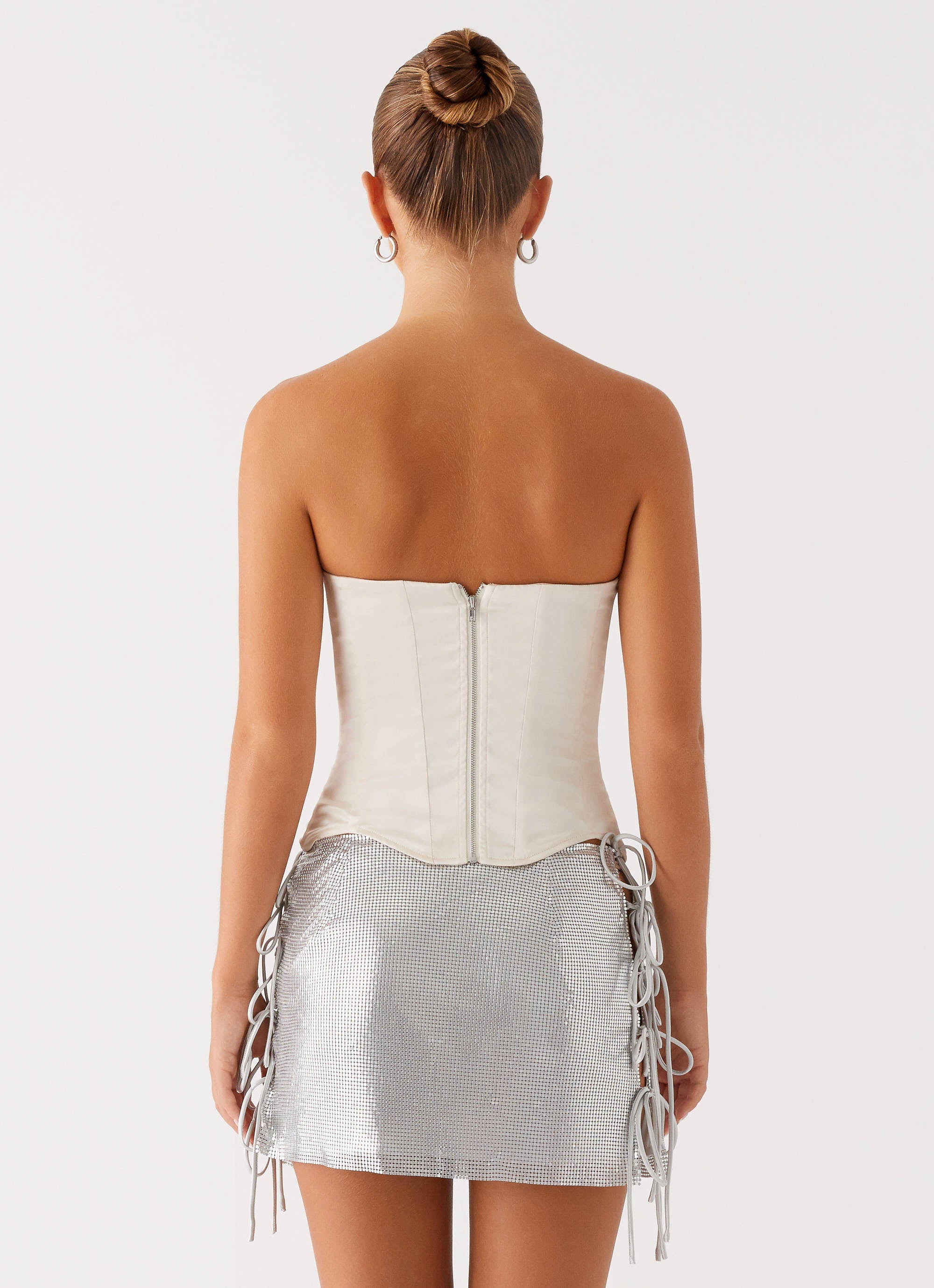 Popstar Glomesh Mini Skirt - Silver