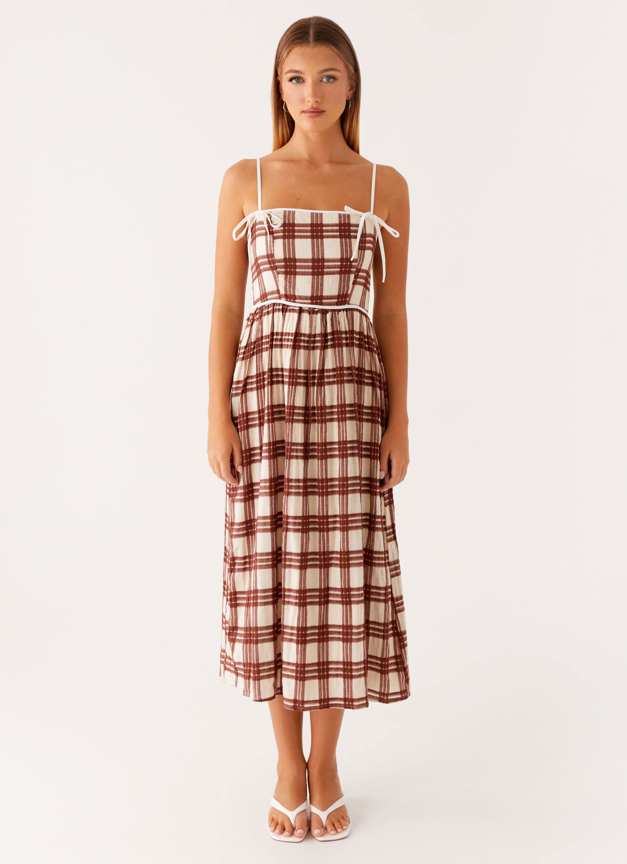 Shyanne Midi Dress - Chocolate Check
