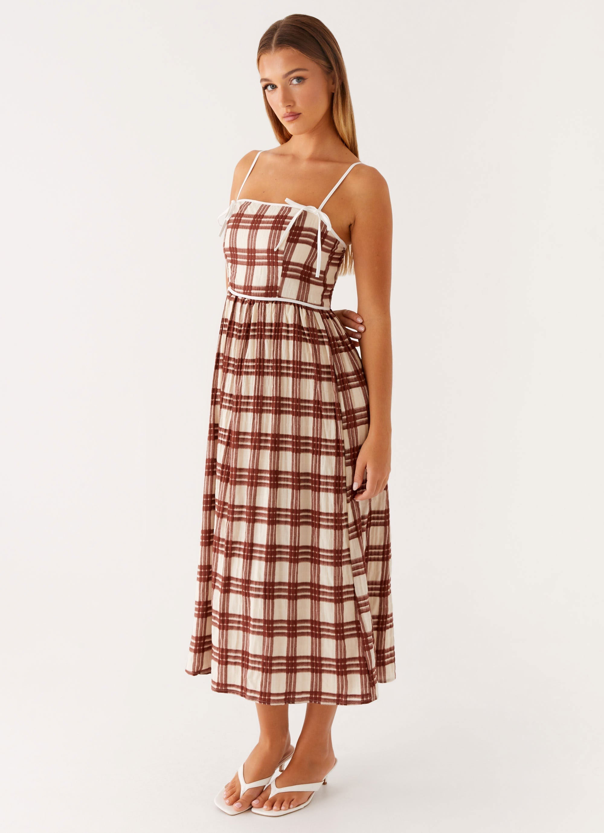 Shyanne Midi Dress - Chocolate Check