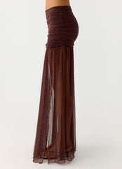 Sparkling Night Maxi Skirt - Chocolate
