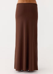 Sweet Sky Beaded Maxi Skirt - Chocolate