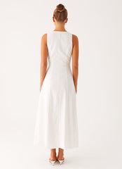 Tamsin Linen Maxi Dress - White